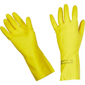 Перчатки латексные Контракт, размер 6,5-7 см (S), цвет желтый, 1 пара, Vileda Professional