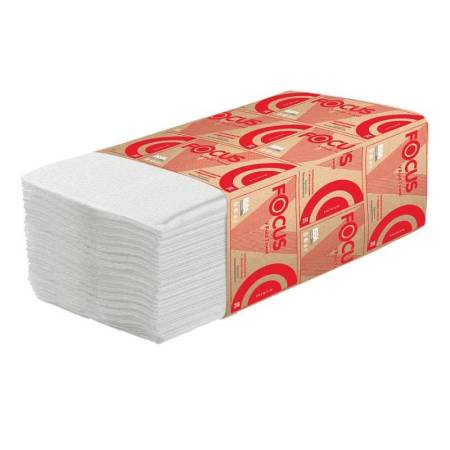 Полотенца бумажные 2 сл Vсложение, 23×20,5 см,200 листов целлюлоза (15 пачек) Focus Premium
