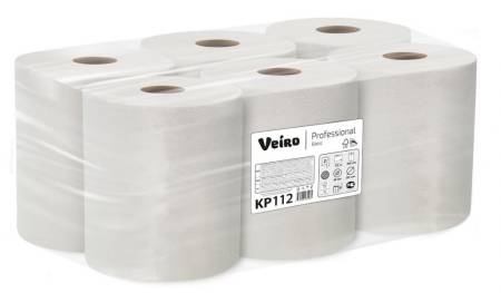 Полотенца бумажные 2 сл. в рулонах, 21,5x20 см, рулон 172 м, натуральный цвет, (6 рул) Veiro
