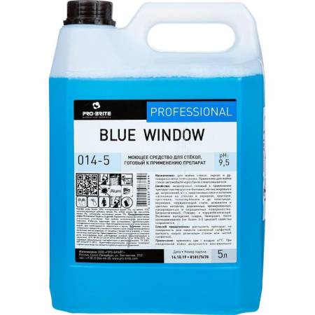 Средство моющее для стёкол и зеркал BLUE WINDOW, 5 л, PRO-BRITE