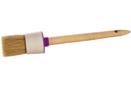 Кисть для пасты круглая №12 (45мм) натуральная щетина с деревянной ручкой KRAFOR (аналог T120)
