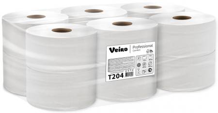 Бумага туалетная 2 сл. в средних рулонах, 12,5x9,5 см, 1360 листов, 170 м, белый, (12 рул) Veiro