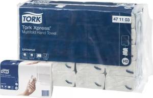 Полотенца для рук в пачках Tork Universal Multifold H2, 2-сл, 213мм, 190л, белые, 20шт/упак