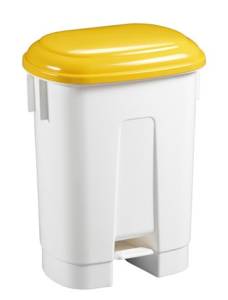 картинка Ведро ACG 60 л., для мусора с педалью, с держателем под мешок, с крышкой (желтый) купить