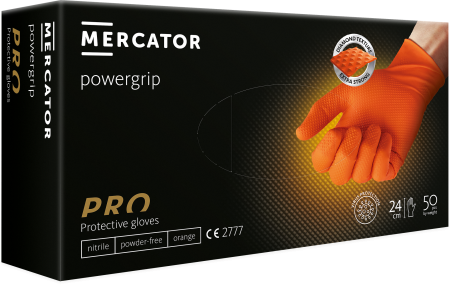 Перчатки нитриловые GOGRIP оранжевые L (уп 50 шт/25 пар) MERCATOR