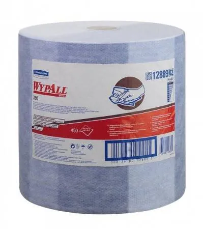 Материал протирочный в рулонах WypAll X90, синий, 450 листов, 2 слоя, Kimberly-Clark