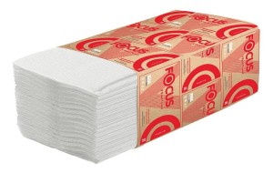 Полотенца бумажные 2 сл. V-сложение, 23х23 см 200 листов целлюлоза (15 пачек) Focus Premium 1/1