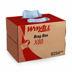 Материал протирочный в коробке WypAll X80, голубой, 160 листов, Kimberly-Clark