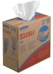 Материал протирочный в коробке WypAll X60, белый, 126 листов/упаковка, 10 упаковок/коробка, Kimberly-Clark