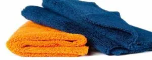 Набор полотенце микрофибровое с УЗ обрезкой оранжевое и темно-синее Ewocar - 2 шт. 40x40, 400 гр. A302