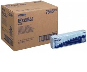 Материал протирочный в пачках WypAll X80, синий, 25 листов/пачка, 10 пачек/упаковка, Kimberly-Clark