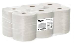 Полотенца бумажные 1 сл. в рулонах, 20x20 см, рулон 180 м, натуральный цвет, (6 рул) Veiro