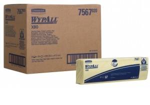 Материал протирочный в пачках WypAll X80, желтый, 25 листов/пачка, 10 пачек/упаковка, Kimberly-Clark