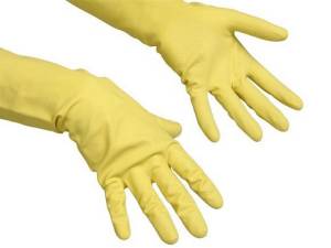 Перчатки латексные Многоцелевые, р-р 8,5-9 см (L), цвет желтый, 10 пара/упак., Vileda Professional