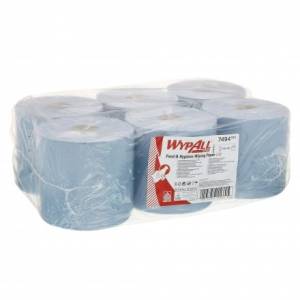 Материал протирочный в рулонах с центральной подачей WypAll L10, однослойный, голубой, 630 листов/рулон, 6 рулонов/упаковка, Kimberly-Clark