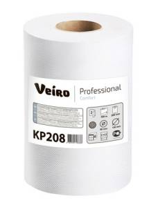 Полотенца бумаж. 2 сл. в рулонах с центр. вытяжкой, 25x22 см, 100 м белый, (6 рул) Veiro