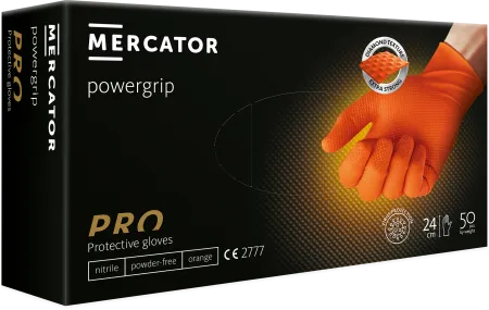 Перчатки нитриловые GOGRIP оранжевые L (уп 50 шт/25 пар) MERCATOR